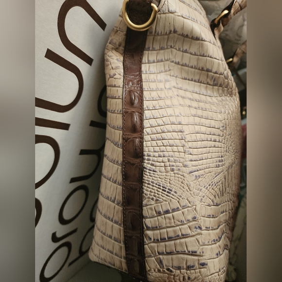 BRAHMIN, rare color Amaretto Melbourne Leather Large Duxbury satchel - Picture 8 of 12